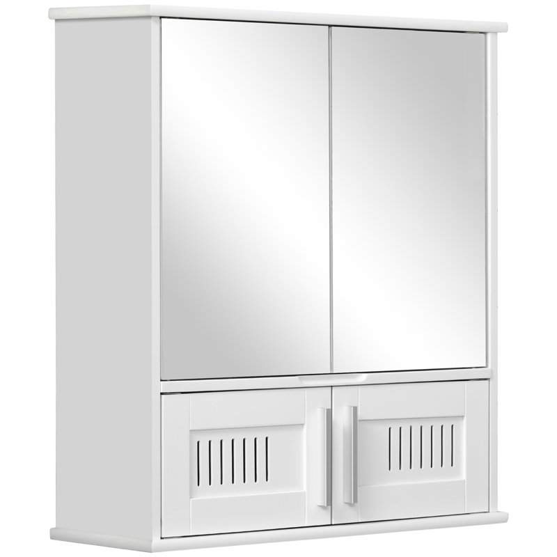 Beyerville Framed Mirrored Bathroom Cabinets with Mirror and 2, White