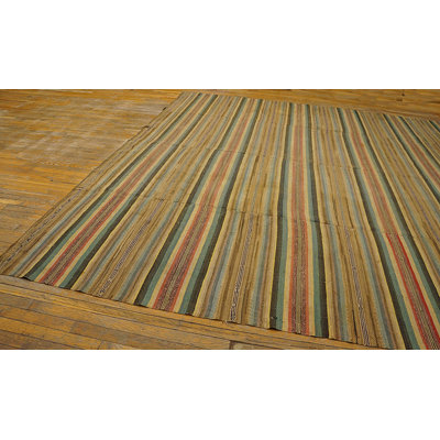 Antique American Rag Rug Room Size Wool