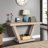 60"Long Distressed  2-Tier Wooden Console Table-1034596157