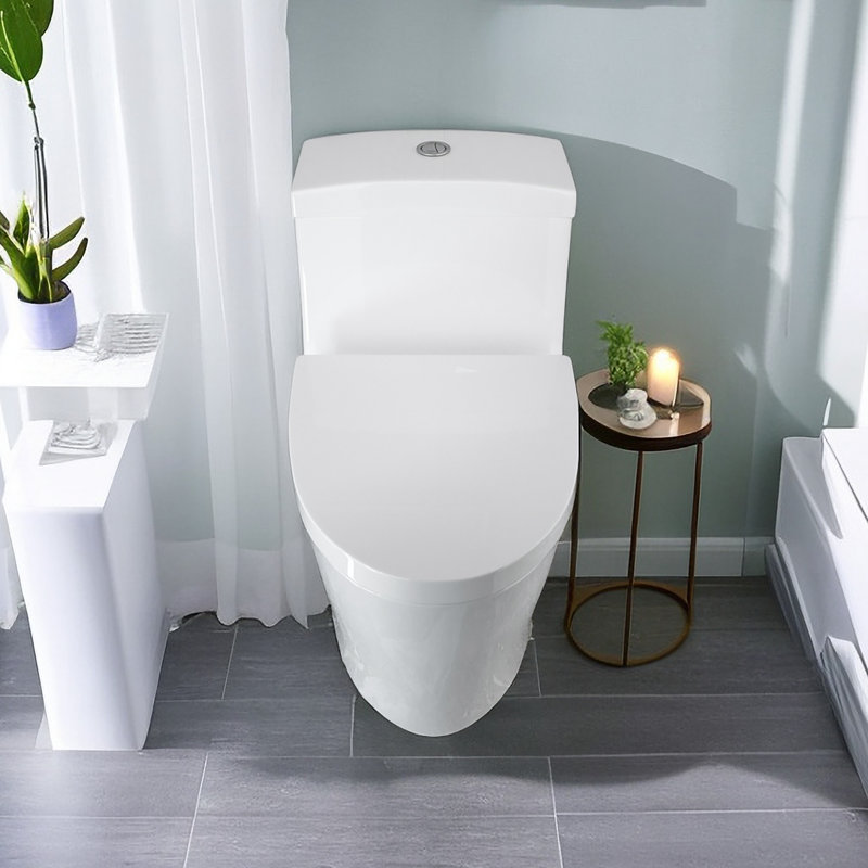 APRESSHUI 1.6 Gallons GPF Elongated Floor Mounted One-Piece Toilet (Seat Included)