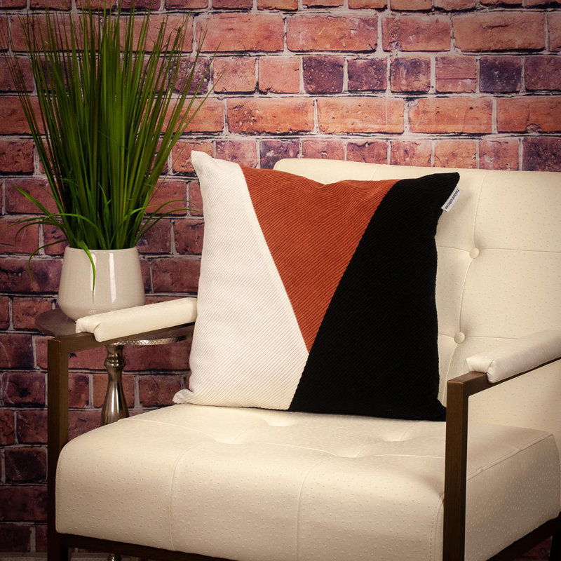 Arcas Geometric Cotton Throw Pillow, Red