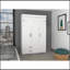 Armoire Chili, tringle, armoire à trois portes, deux tiroirs, deux tablettes réglables supérieures, quincaillerie en métal - blanc