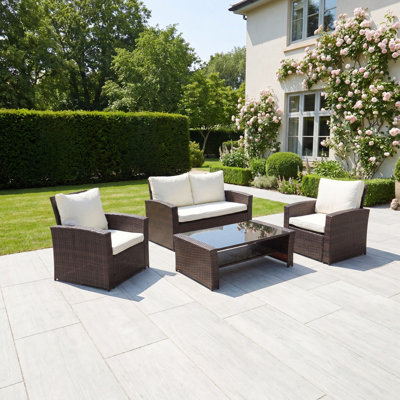 Pallini 4 Piece Rattan Patio Set