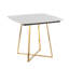Table de salle à manger en métal avec plateau en bois et marbre blanc-536082626