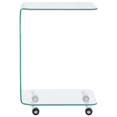 Brette Glass Top C Table End Table