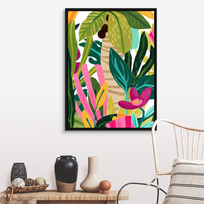 «Island Thicket IV», art mural sur toile, Toile avec cadre noir, H 40 po x l 30 po x P 1,75 po