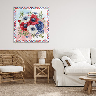 Americana Poppy Bouquet Canvas, design by Nicole DeCamp
