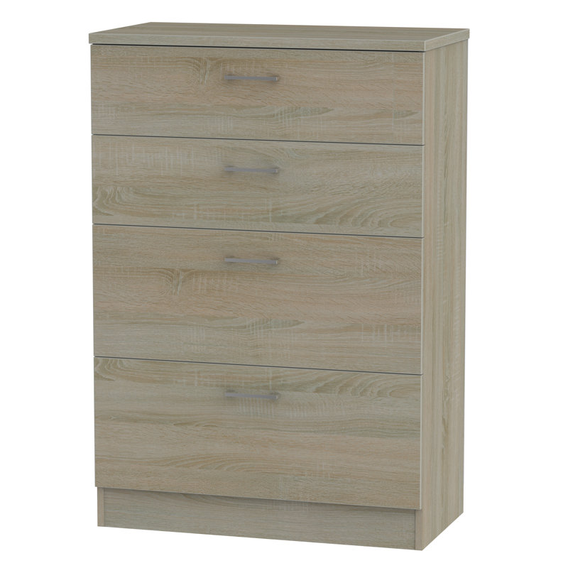 Fully Assembled Ingram 4 Drawer Chest, Darkolino Oak