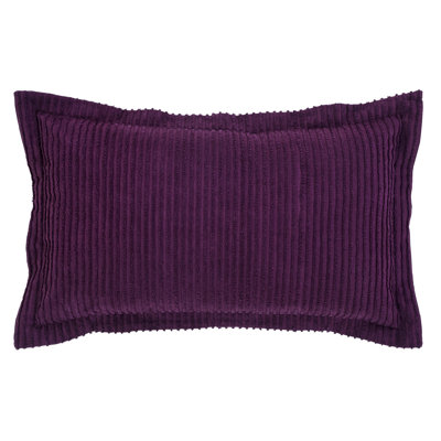 Jullian 100% Cotton Tufted Pillow Sham, Modern Stripe Design, Soft Breathable Decorative Cover, OEKO-TEX Certified, Machine Washable, King Size (20" x 36"), Plum, All-Season