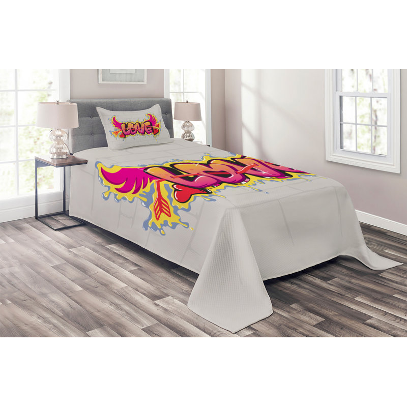 Modern & Contemporary Polyester Coverlet, Twin Bedspread + 1 Sham