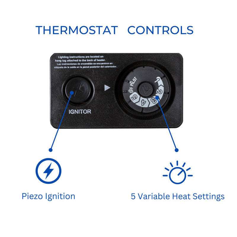 ProCom Heating Natural Gas V/F Blue Flame Heater,Base Feet-10,000BTU,T-StatControl-Model#MN100TBA-B