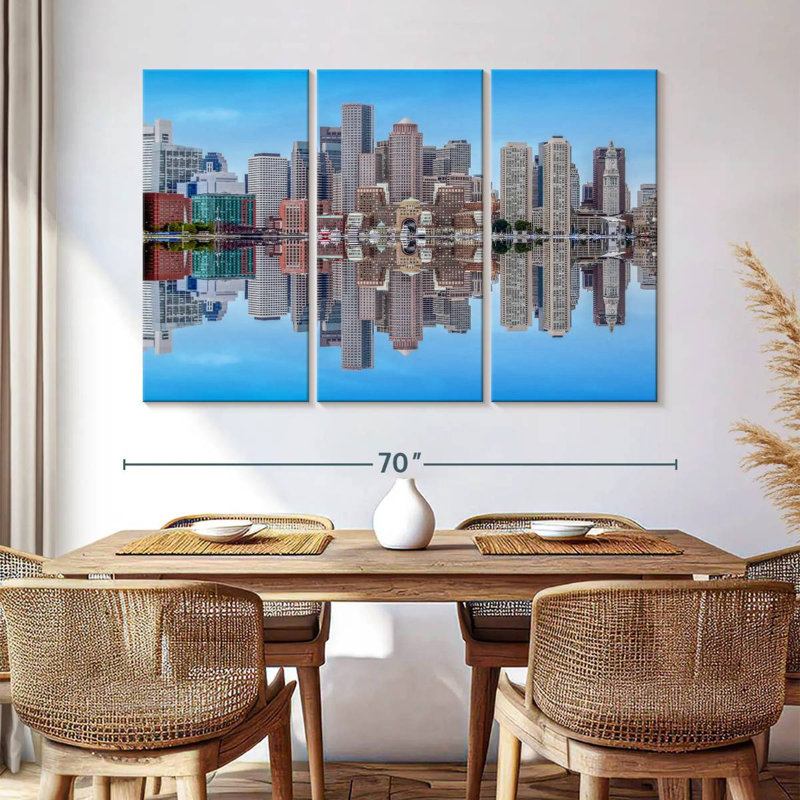 Sireci Boston Skyline Reflection, 42" H x 65" W