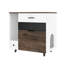 Indoor Hidden Cat Litter Box With 2 Drawers And Door, White Brown Side Table, Grooved Grille For Cats' Safe Easy Exit Enclosure, Multifunctional Table Cats, Storing Magazines, At Entrance