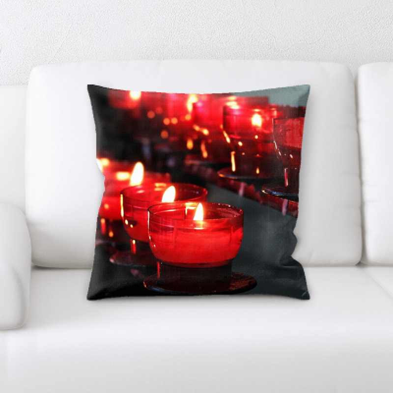 Housse et insert de coussin carré Candles