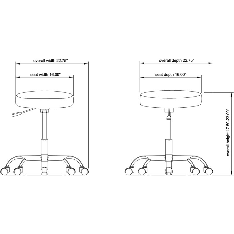 Tabouret médical à hauteur réglable Kathie, Noir