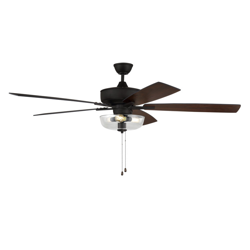 Antoine 60'' Ceiling Fan with Light Kit, Black/Espresso