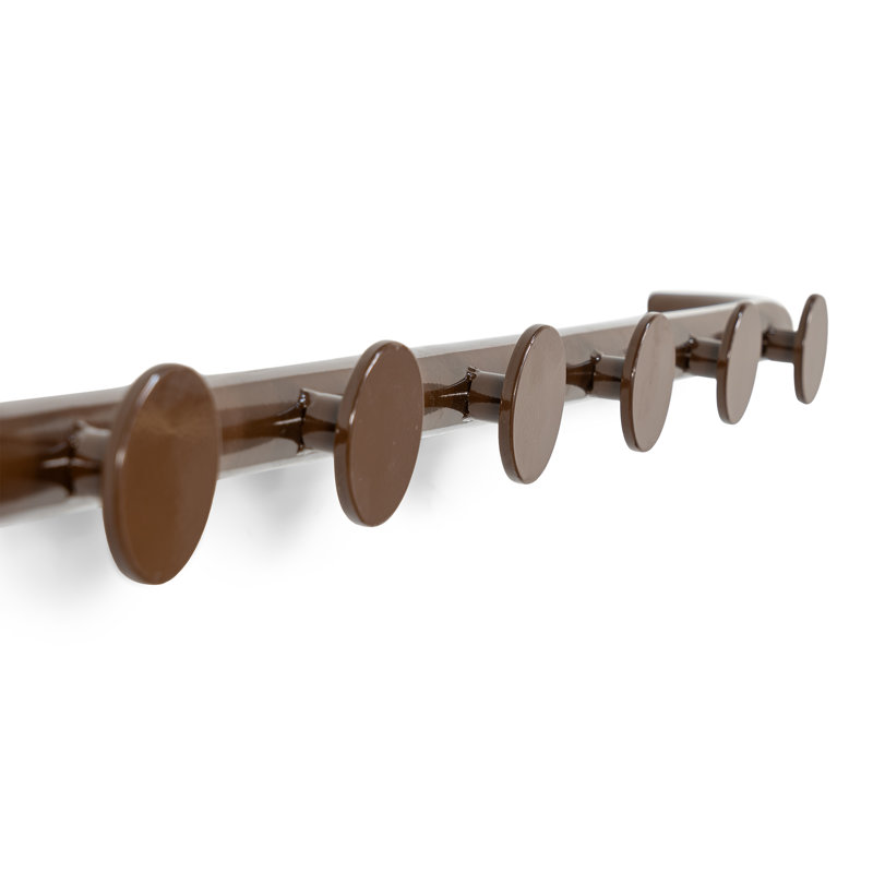 Retro Steel Wall 6 - Hook Coat Rack, Brown