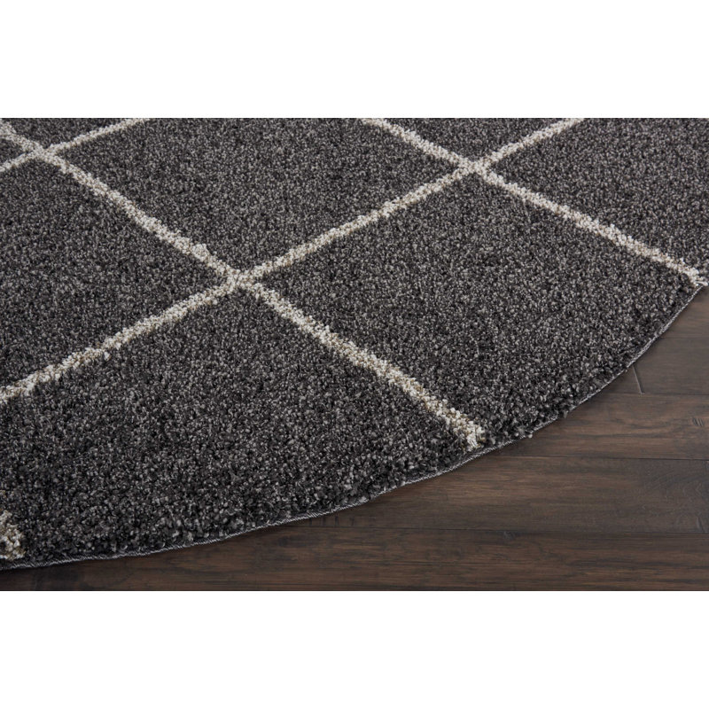 Tapis gris anthracite Secelia, Rond 4 pi