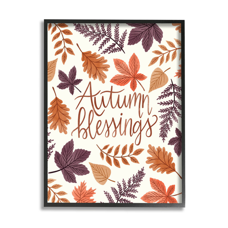 Feuilles de fougère d'automne - 310, Giclée encadrée noir minuit, H 14 po x l 11 po x P 1,5 po