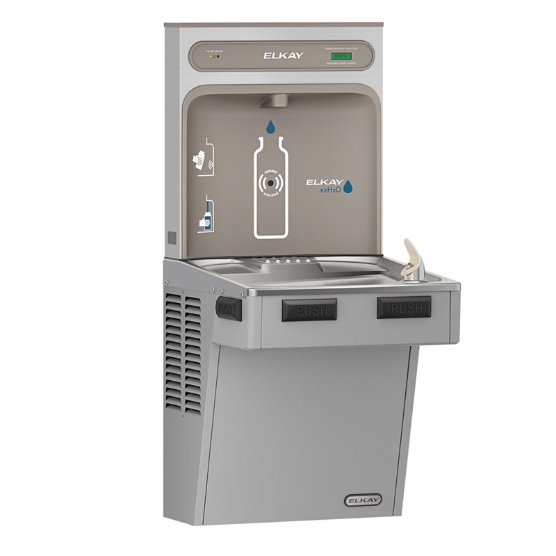 Wall mount Bottle Filling Station, Light Grey Granite