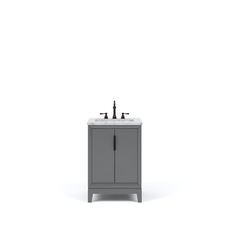 Elizabeth 24" Single Bathroom Vanity Set with Mirror, Cashmere Gray, Hook