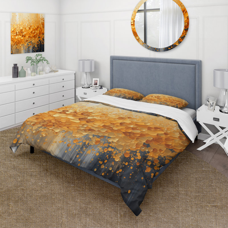 Ensemble de housse de couette Golden Radiance I - Abstract Landscape, Housse de couette très grand et 2 très grandes t
