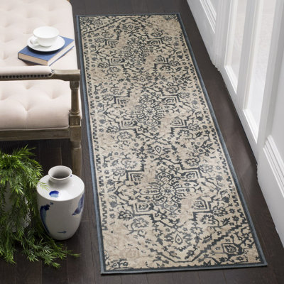 Evanoff Oriental Cream/Navy Area Rug