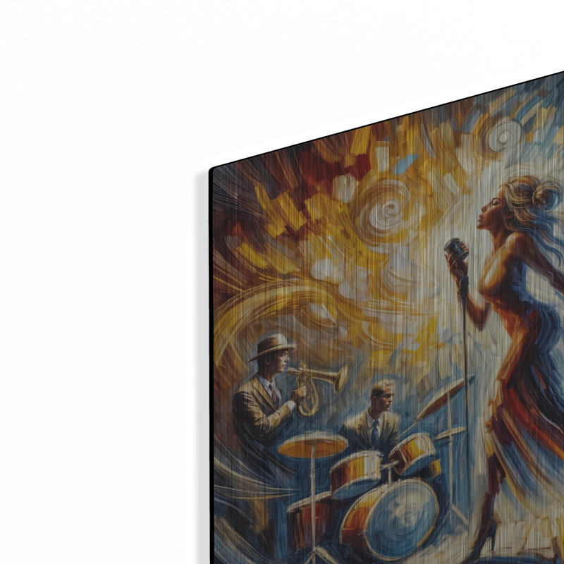«Jazz Band Abstract» par Rey Klimt, art mural, H 12 po x l 12 po, Métal métal