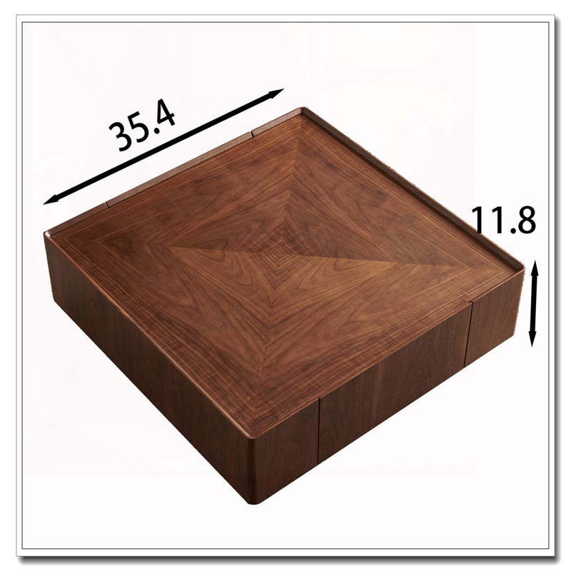 Walnut Coffee Table, 35.4-inch-square