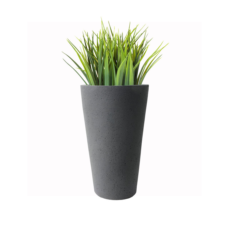Crete Self-Watering Planter, Tall, 25" H x 15" W x 15" D, Gray