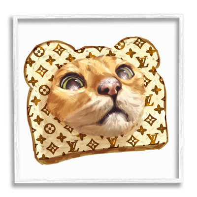 «Cat Face Bread Toast Glam Fashion Motif Motif», estampe numérique texturée par Ziwei Li