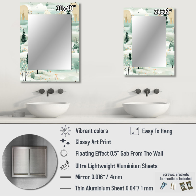 Décoration murale arctique ours polaire arctique, 32 po x 24 po