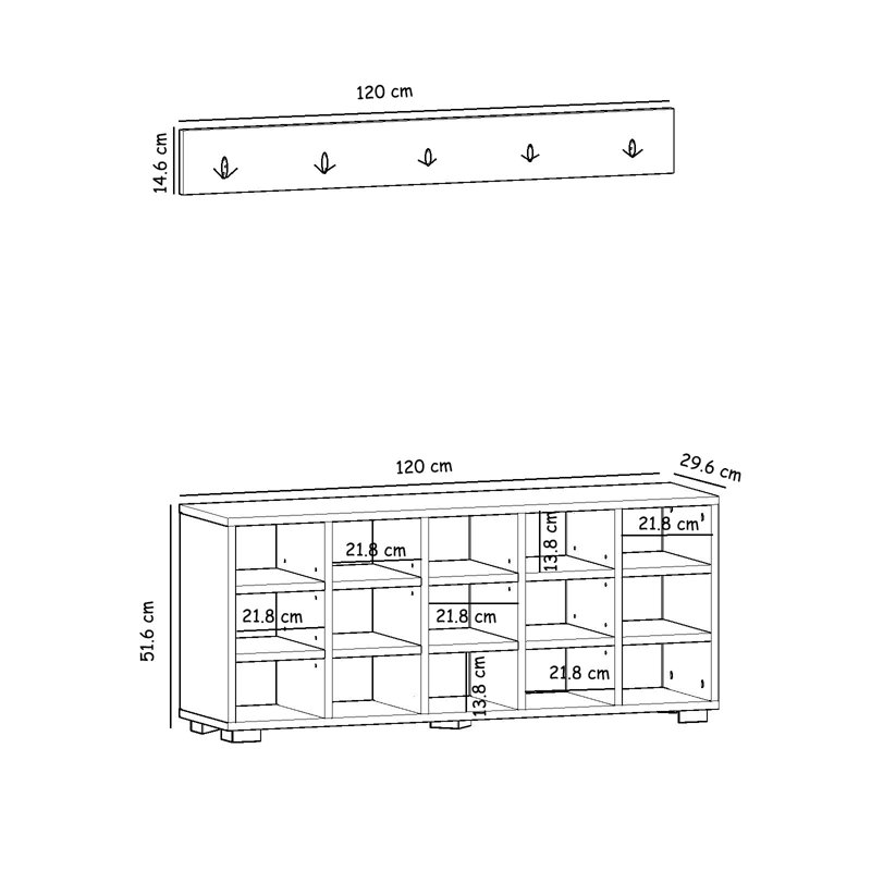 Lueretha 15 Pair Shoe Storage Bench