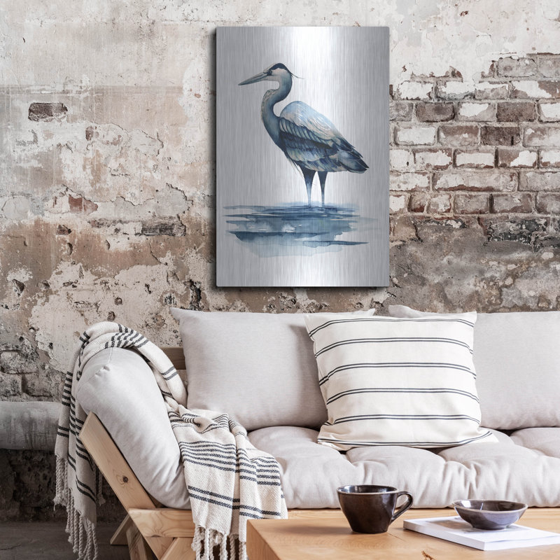 «Azure Heron I» par Grace Popp, H 36 po x l 24 po
