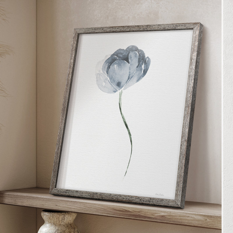 Tulipe II, reproduction encadrée - bois massif, H 30 po x l 24 po