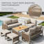 Outdoor Lounge Set With Thick Cushions, Rope Weave & Adjustable Feet