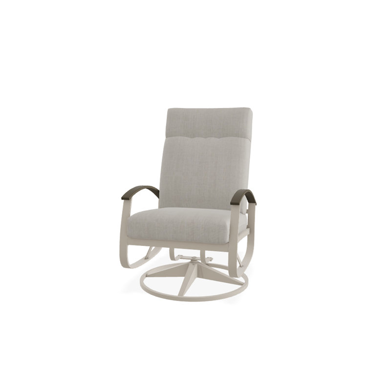 Belle Isle Outdoor Rocker Chair, Canvas Sapphire Blue Sunbrella, Beachwood P40, Textured Black
