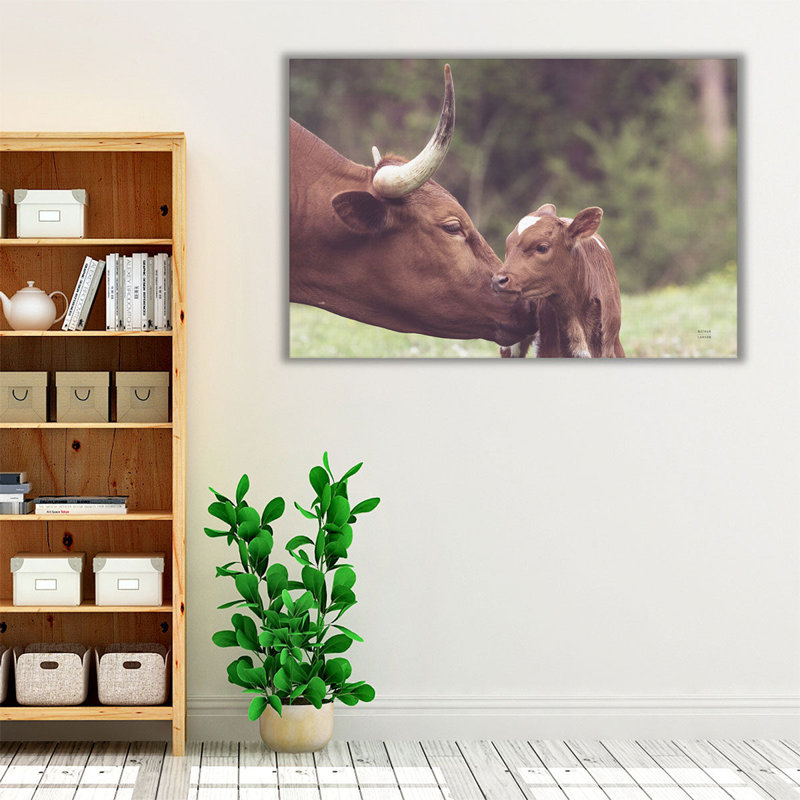 «Longhorn Jumelage», reproduction d'art sur toile, H 24 po x l 36 po