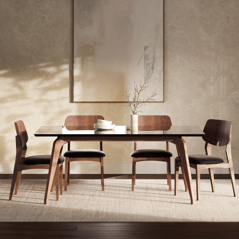 Modern Brazilian Glass Dining Table, Black, 29.5" H x 70.75" L x 39.25" W