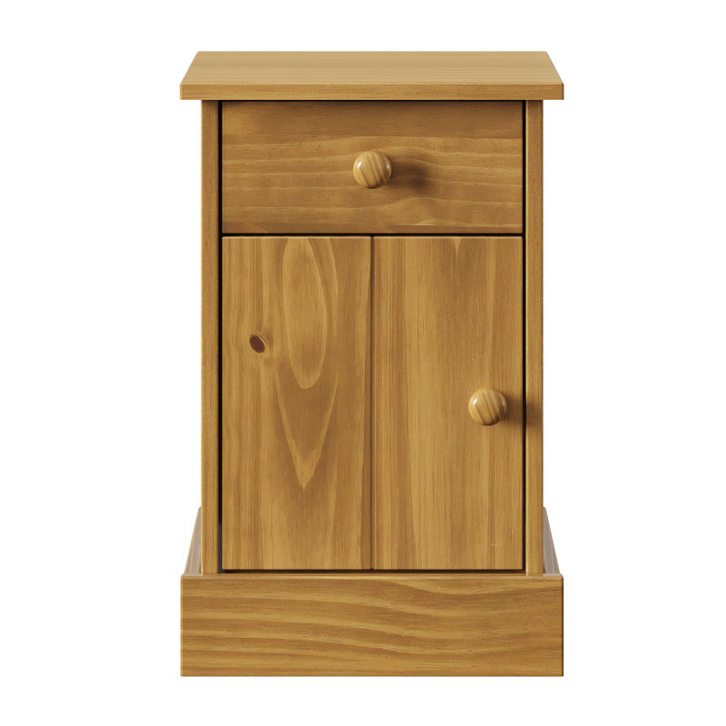 35cm W Solid Wood Bedside Table, Antique Brown