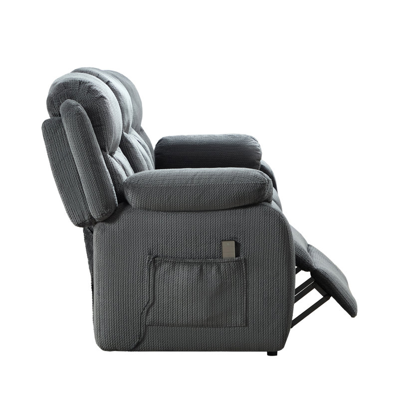 3-Seat Power Reclining Sofa with Dual Wingback, Reclining Couch for Living Room, Dark Gray