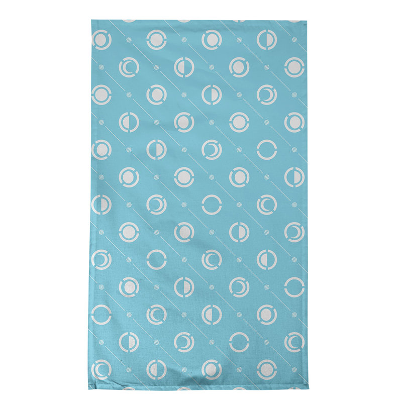 Torchon Moon phases, Bleu clair, Croisé en coton