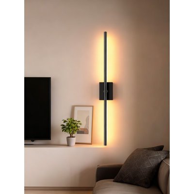 Battery Wall Sconces Set Of 2, 31.5" Wireless Wall Lights With Remote Control, Dimmable LED, Easy-Charge Battery Box, No Wiring Needed, 360° Adjustable For Bedroom, Hallway, And Art