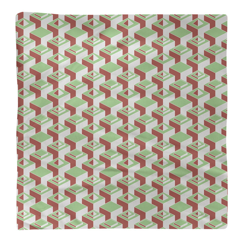 Serviette de table en coton à motif de gratte-ciels à deux couleurs, H 0,1 po x l 22 po x P 22 po, Vert/rouge