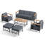 Ensemble de conversation pour canapé d'extérieur moderne en métal 6 pièces avec table basse Coan-268373794