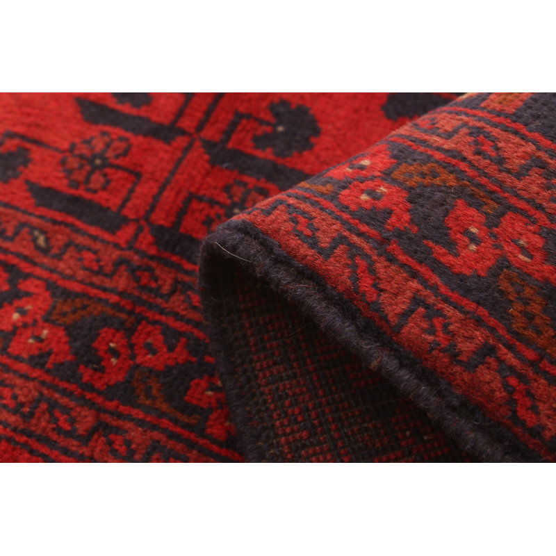 Tapis de la zone en laine rouge 5 pi 1 po x 6 pi 6 po à la main one-of-kind-noué la 2010s esari turque Allaina