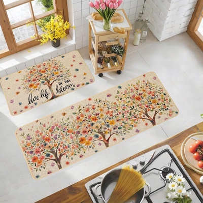 Ensemble de 2 tapis anti-dérapants à profil bas pour arbre