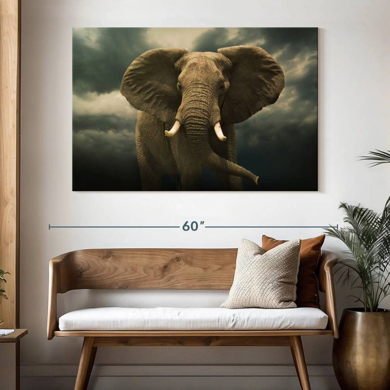 Brampt Male Elephant, 34" H x 51" W