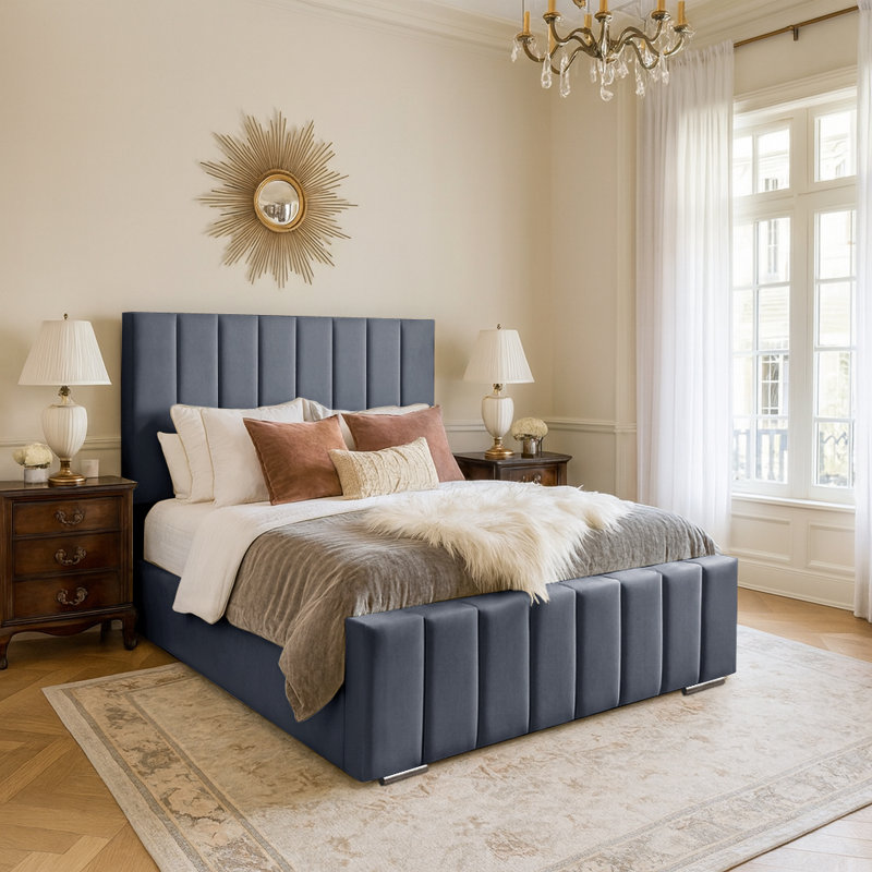 Arlon Upholstered Bed, Double (4'6), Steel