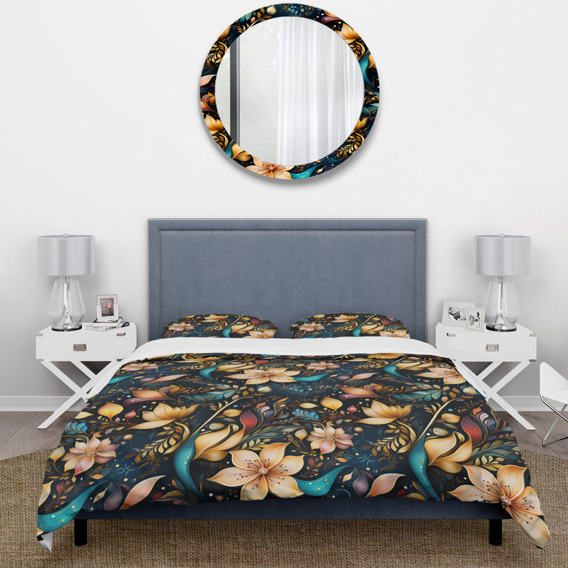 Ensemble de housse de couette à motif marocain Boho, Housse de couette simple + 1 taie décorative stan